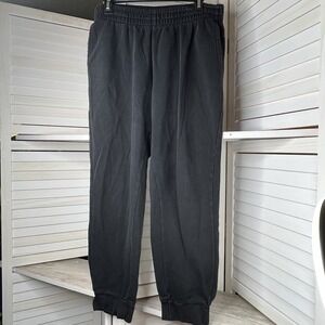 Adidas Black Fleece Sweatpants Logo Joggers Lg Unisex Style DP2399 No Drawstring